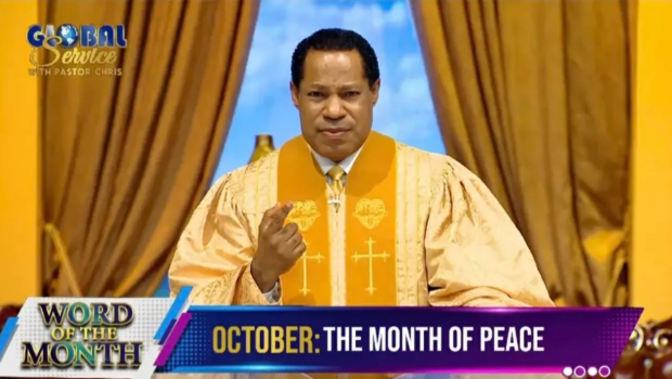 Pastor Chris declares October to be the Month of Peace in the Year of Gathering Clouds on the past Global Communion Service.